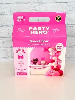 New Balloon Garland Banner Kit All in One Decor Set Sweet Bow House of Party